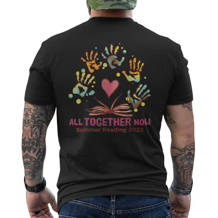All Together Now Summer Reading 2023 Handprints And Hearts Men's Back Print T-shirt