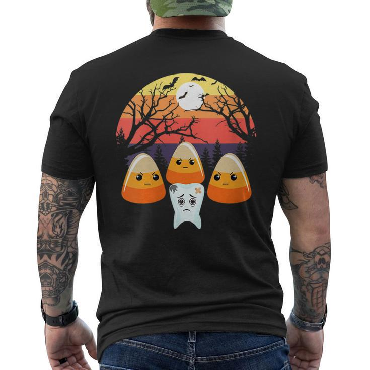Tooth Decay Candy Corn Halloween Spooky Trick Or Treat Th  Mens Back Print T-shirt