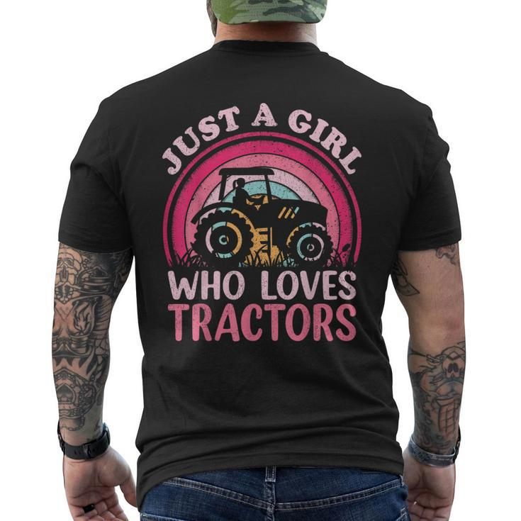 Tractor Lover Vintage Just A Girl Who Loves Tractors Men's Back Print T-shirt