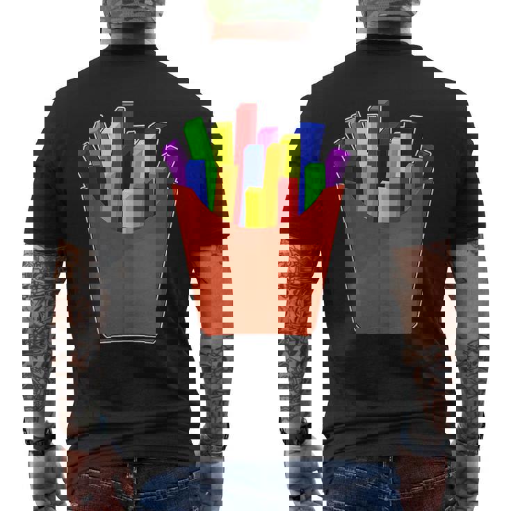 Traditional Gay Lgbtq Potato French Fries Gay Pride Mens Back Print T-shirt