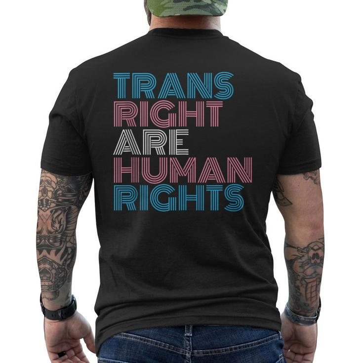 Trans Rights Are Human Rights Transgender Lgbtq Pride Retro  Mens Back Print T-shirt