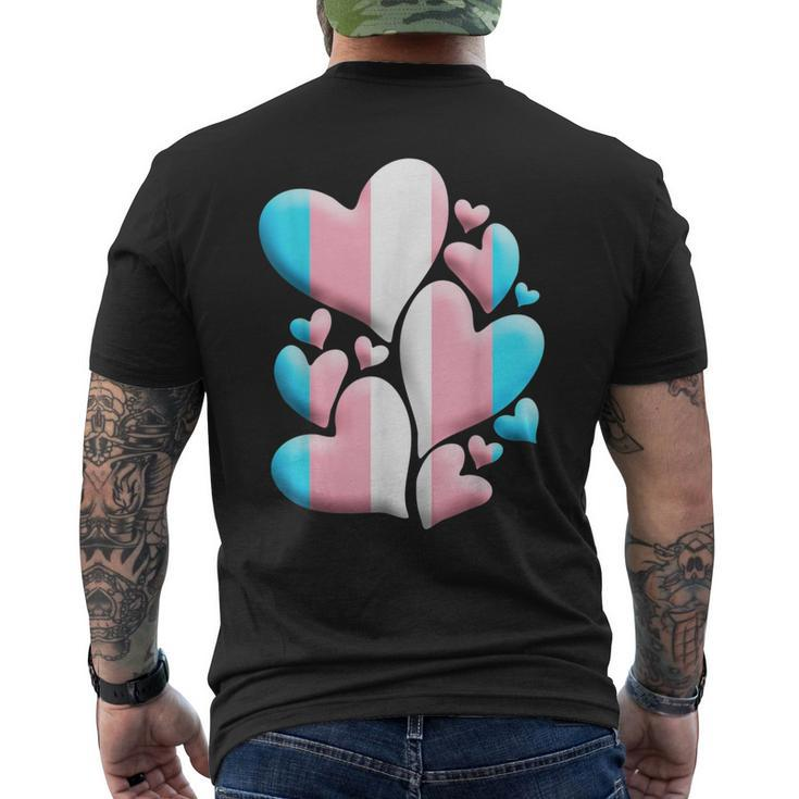 Transgender Flag Day Mtf Ftm Pride Trans Transgendered Heart  Mens Back Print T-shirt