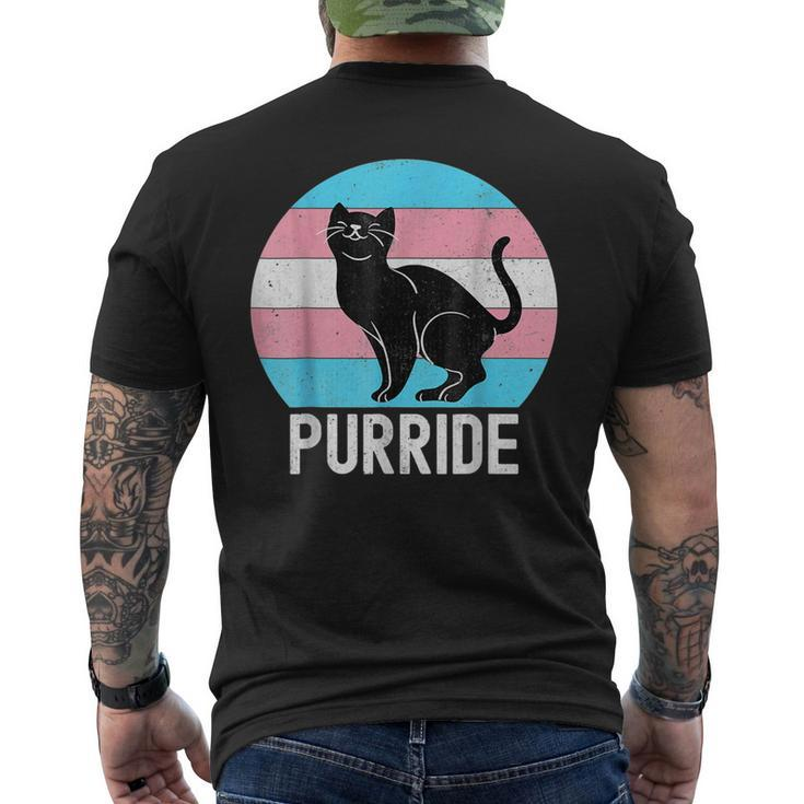 Transgender Flag Trans Pride Ftm Mtf Cat Lover  Mens Back Print T-shirt