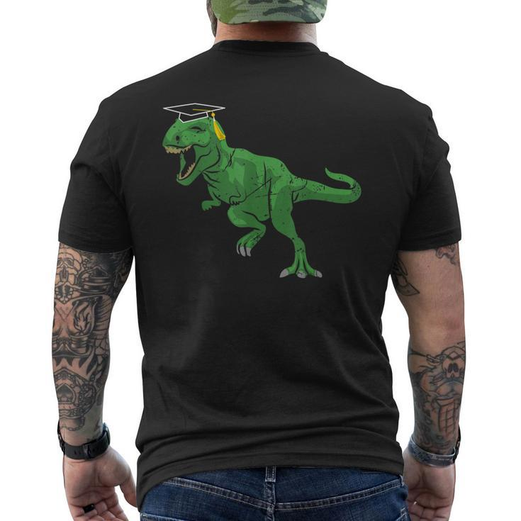 Trex Wearing Graduation Cap Graduate Dinosaur Men's Back Print T-shirt
