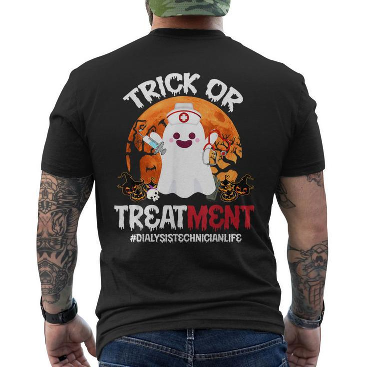 Trick Or Treatment Ghost Dialysis Technician Life Halloween Men's T-shirt Back Print