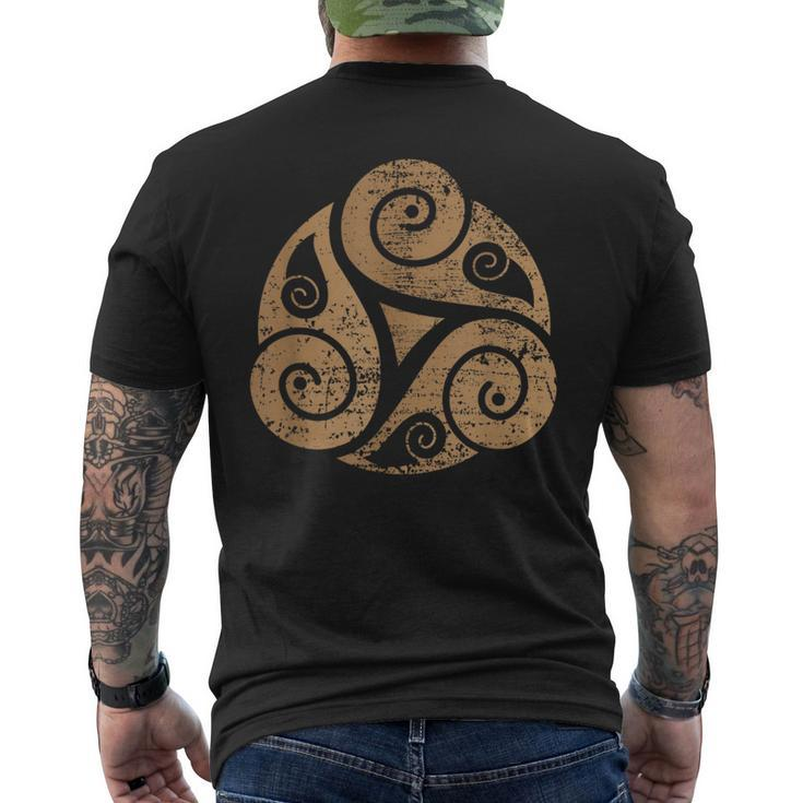 Triple Spiral The Celtic Triskele Triskelion Men's T-shirt Back Print