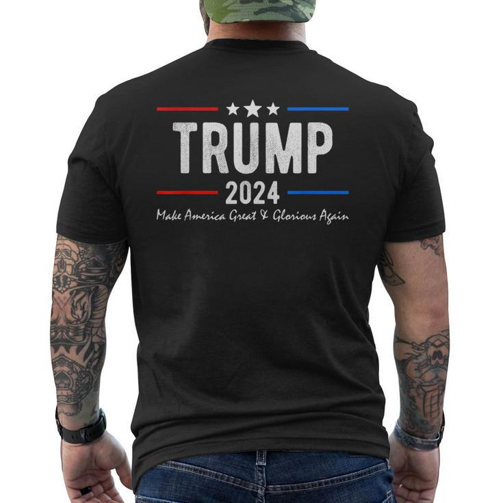 Trump 2024 Make America Great And Glorious Again  Mens Back Print T-shirt