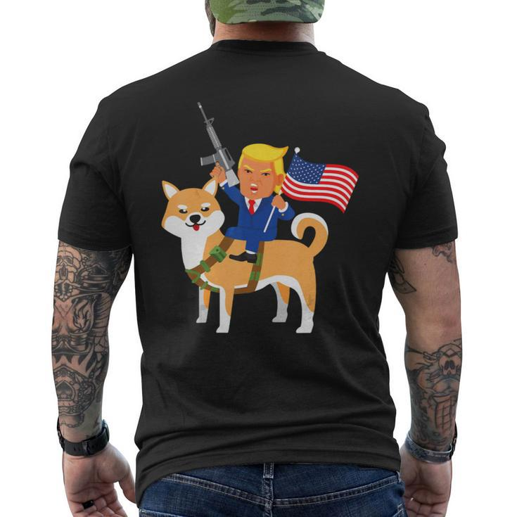 Trump Shiba Inu Gun Merica 2020 Election Mens Back Print T-shirt