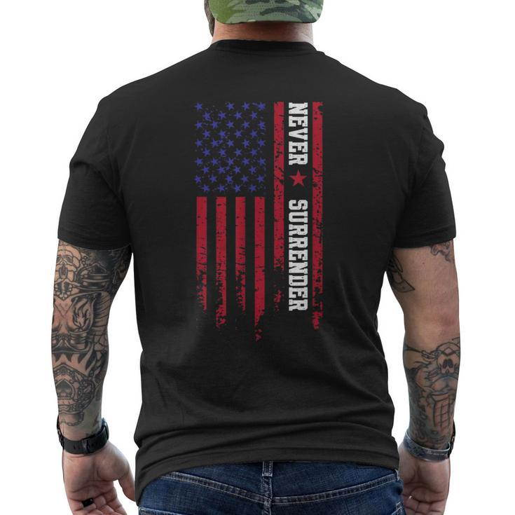 Trump Never Surrender 2024 Support Trump Men's T-shirt Back Print