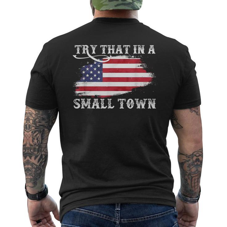 Try That In A Small Country Western Town Country Music Lover  Mens Back Print T-shirt
