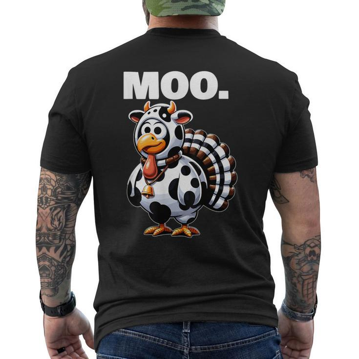 Turkey Moo Thanksgiving Men's T-shirt Back Print