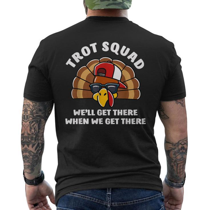 Turkey Trot Squad Family Running Costume Thanksgiving Men's T-shirt Back Print