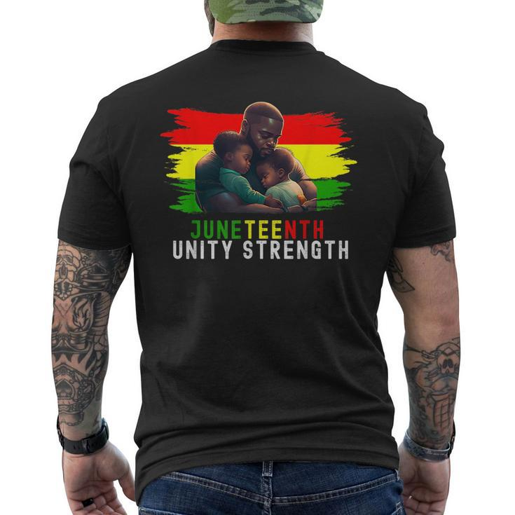 Twin Dad Fathers Day Junenth Unity Strength Quote  Mens Back Print T-shirt