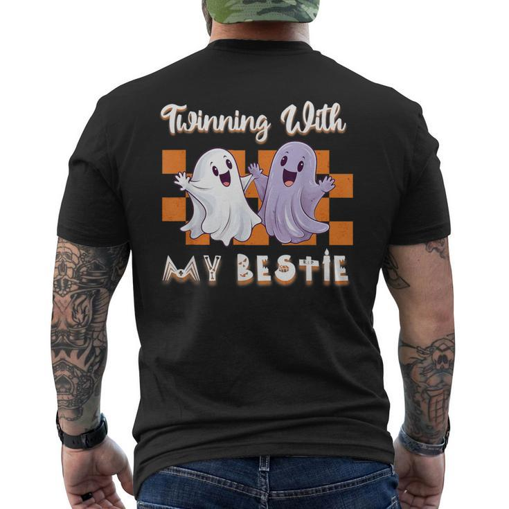 Twinning With My Bestie Halloween Ghost Spirit Week Twin Day Men's T-shirt Back Print