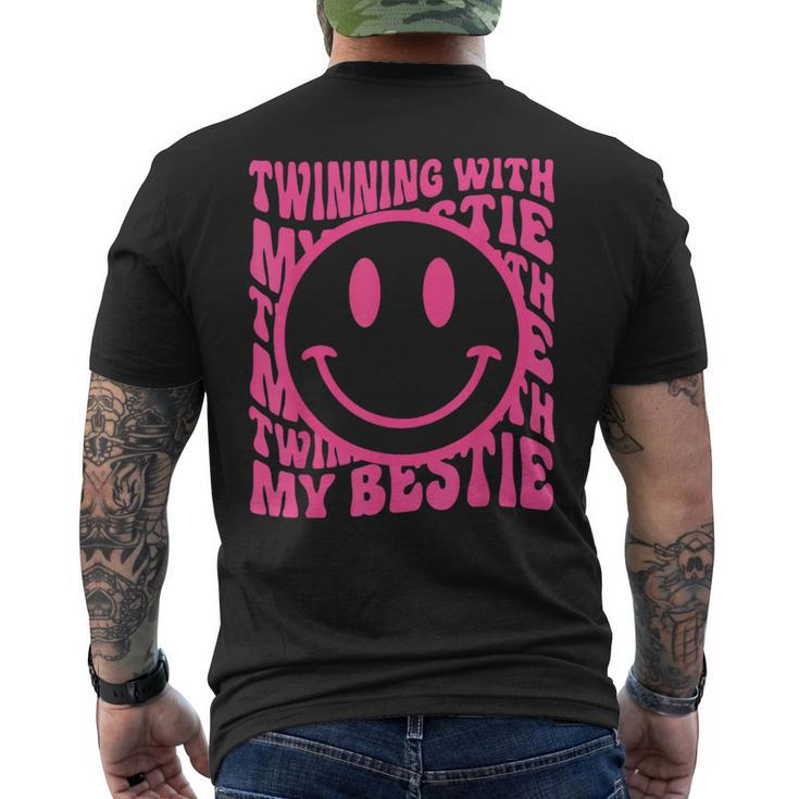 Twinning With My Bestie Spirit Week Twin Day Best Friend 70S Men's T-shirt Back Print