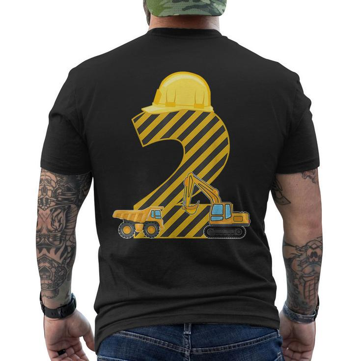 Two 2Yr 2Nd Birthday Construction Outfit Boy 2 Years Old  Mens Back Print T-shirt