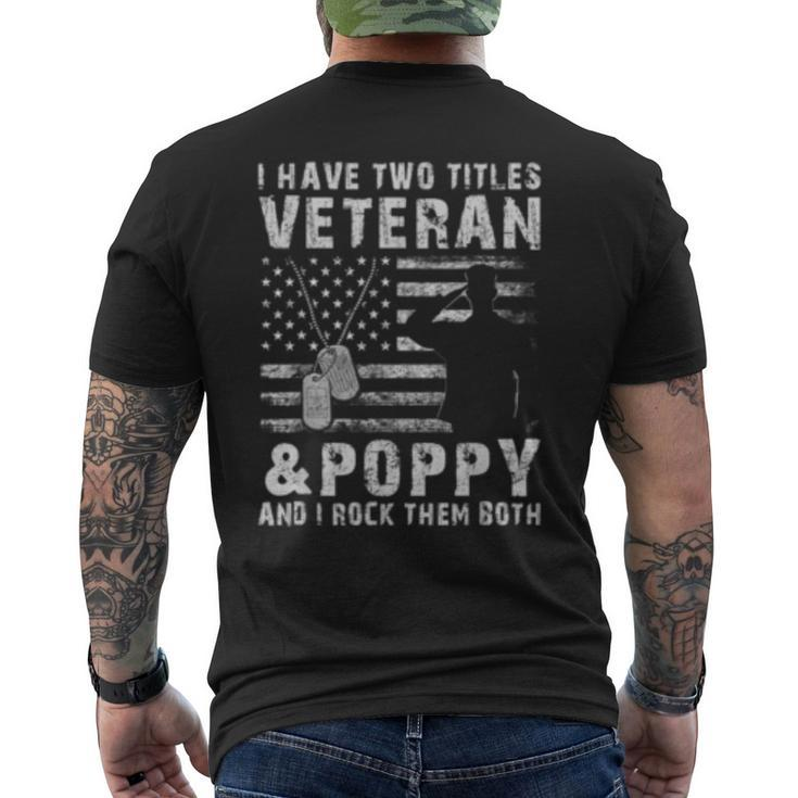 I Have Two Titles Veteran And Poppy Men's Back Print T-shirt