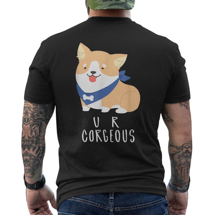 U R Corgeous Cute Corgi  Mens Back Print T-shirt