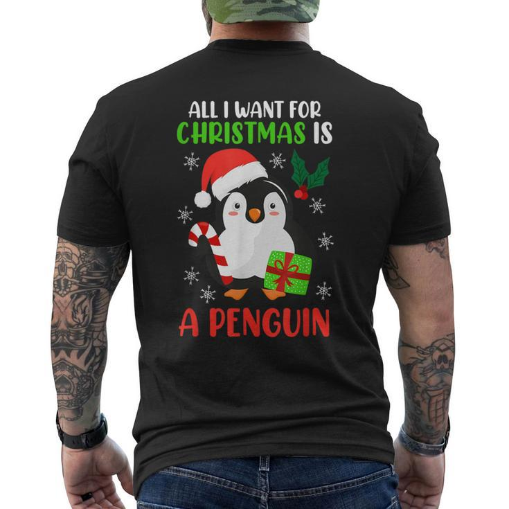 Ugly Christmas Penguin Christmas Men's T-shirt Back Print