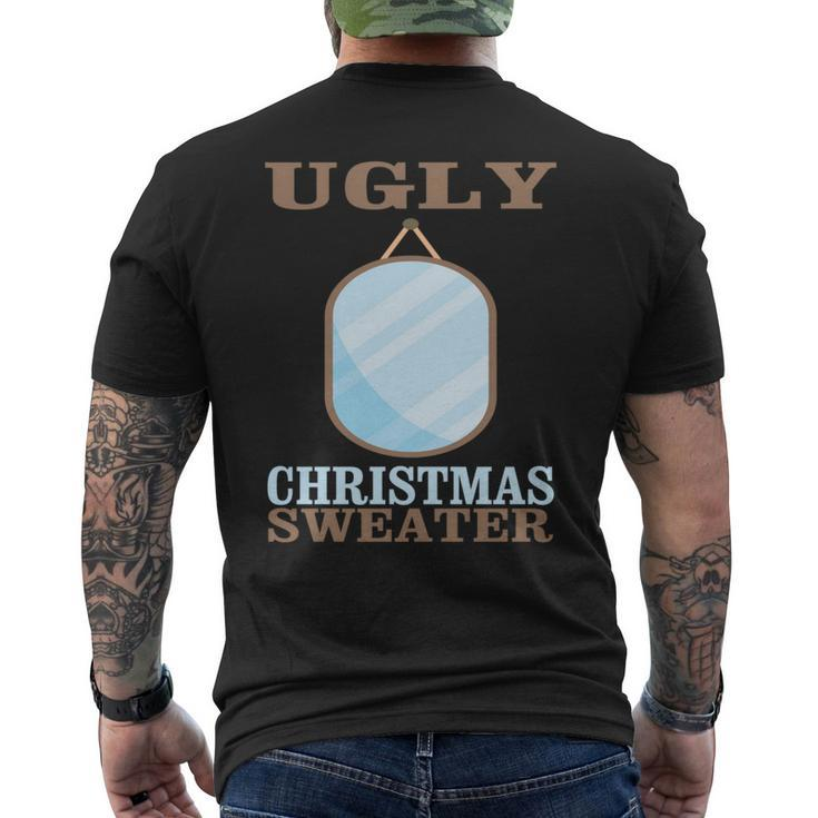 Ugly Christmas Sweater With Mirror Graphic Xmas Idea Men's T-shirt Back Print