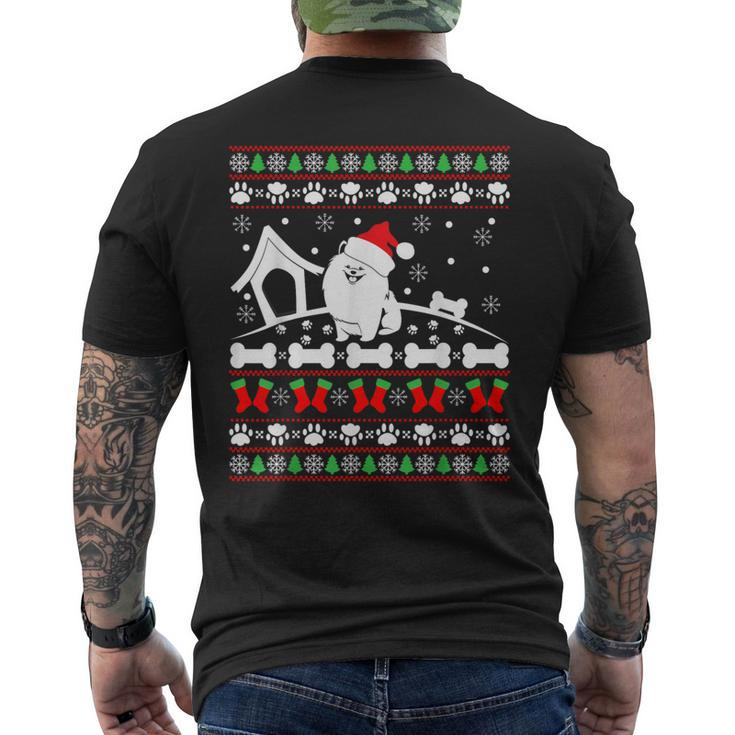Ugly Christmas Sweater Pomeranian Dog Men's T-shirt Back Print