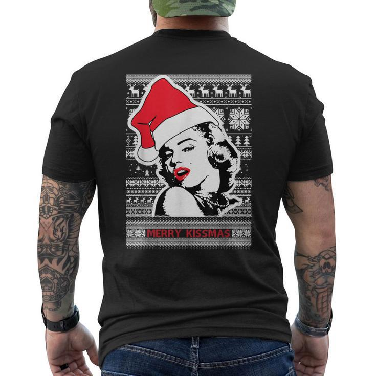 Ugly Christmas Sweater Style Merry Kissmas Men's T-shirt Back Print