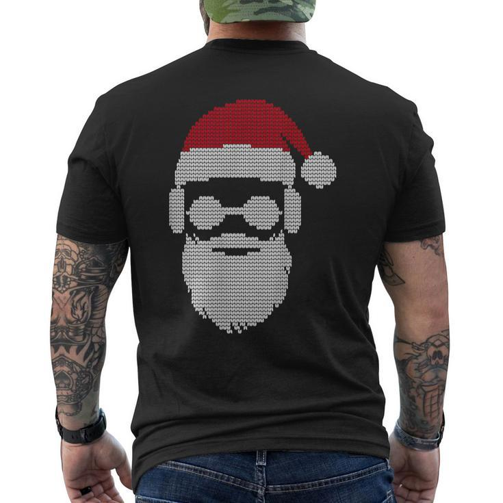 Ugly Christmas Xmas Sweater Cool Hipster Santa Claus Present Men's T-shirt Back Print