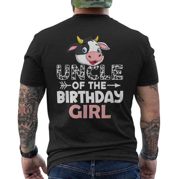 Uncle Of The Birthday Girl Cows Farm Cow Uncle Men's Back Print T-shirt