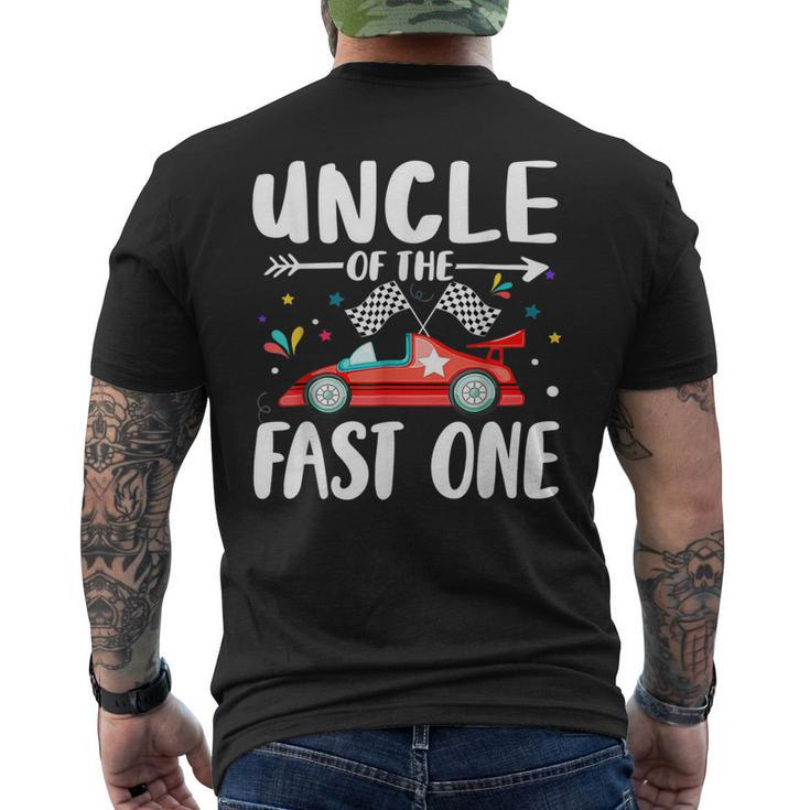 Uncle Of The Fast One Birthday 1St Race Car Family Matching Men's T-shirt Back Print