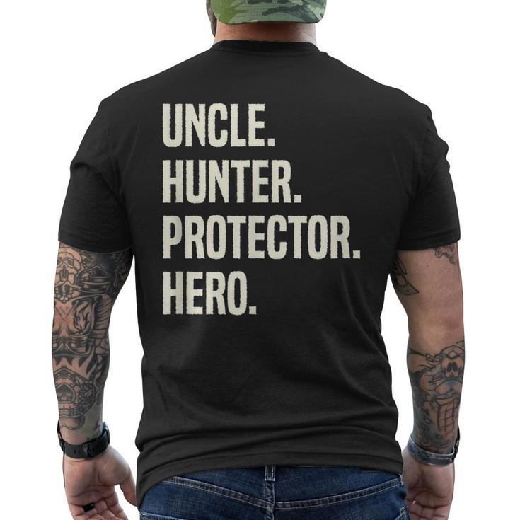 Uncle Hunter Protector Hero Uncle Profession Superhero Men's Back Print T-shirt