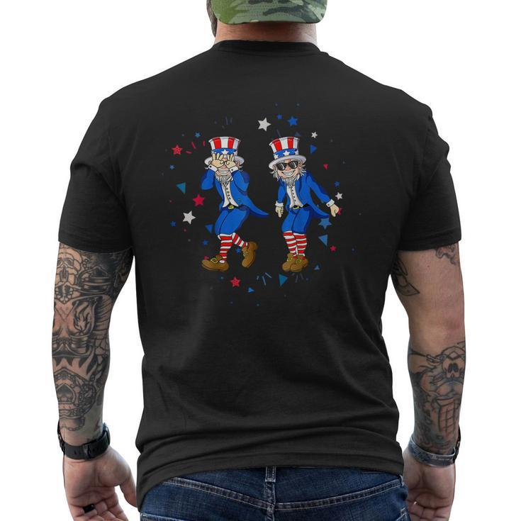 Uncle Sam Griddy 4Th Of July Fourth Dance Men's Back Print T-shirt