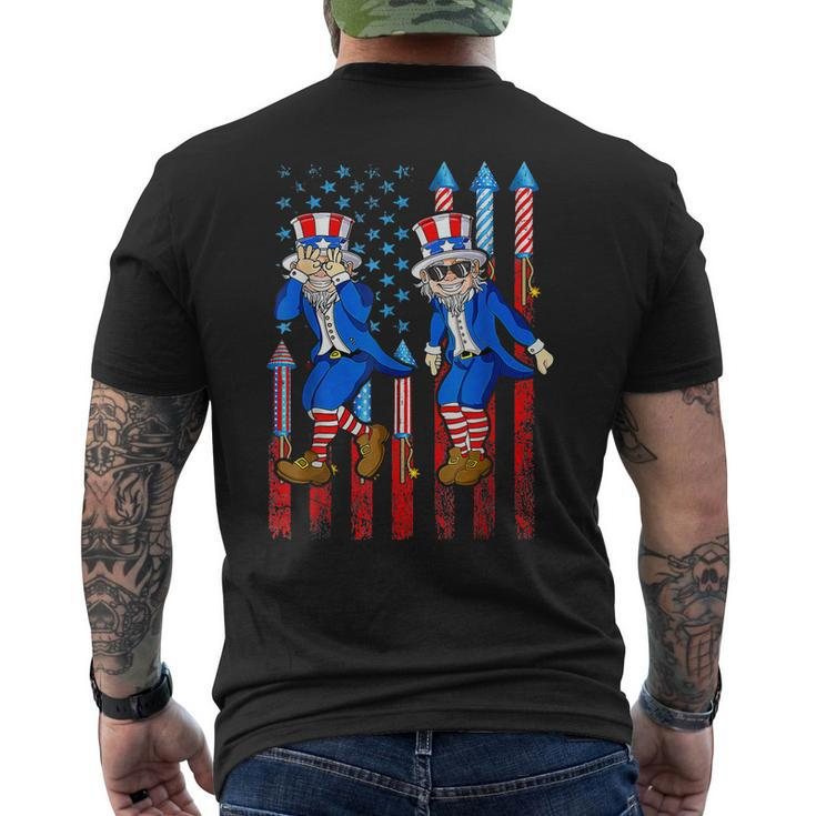 Uncle Sam Griddy 4Th Of July Independence Day Flag Us Men's Back Print T-shirt