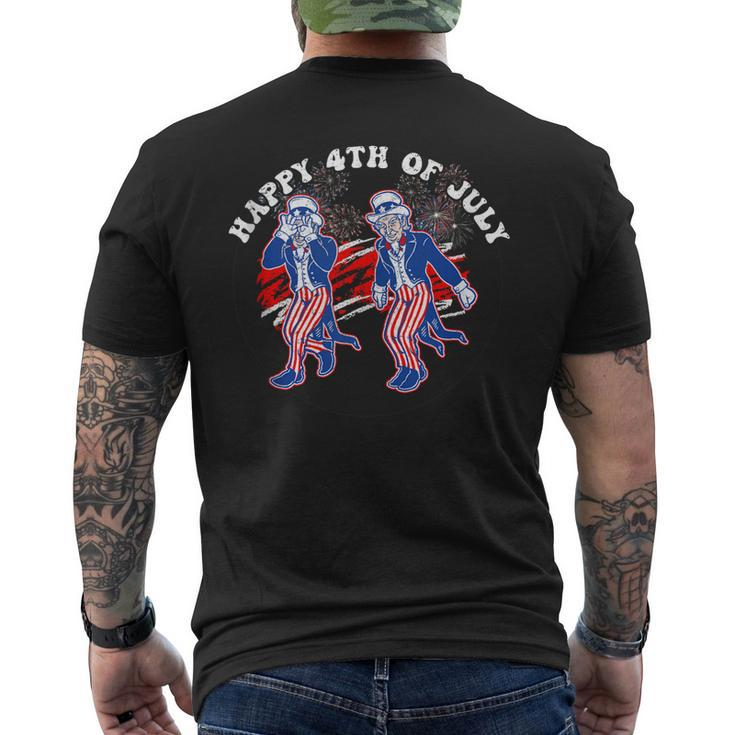 Uncle Sam Griddy Dance Happy 4Th Of July Independence Day Men's Back Print T-shirt