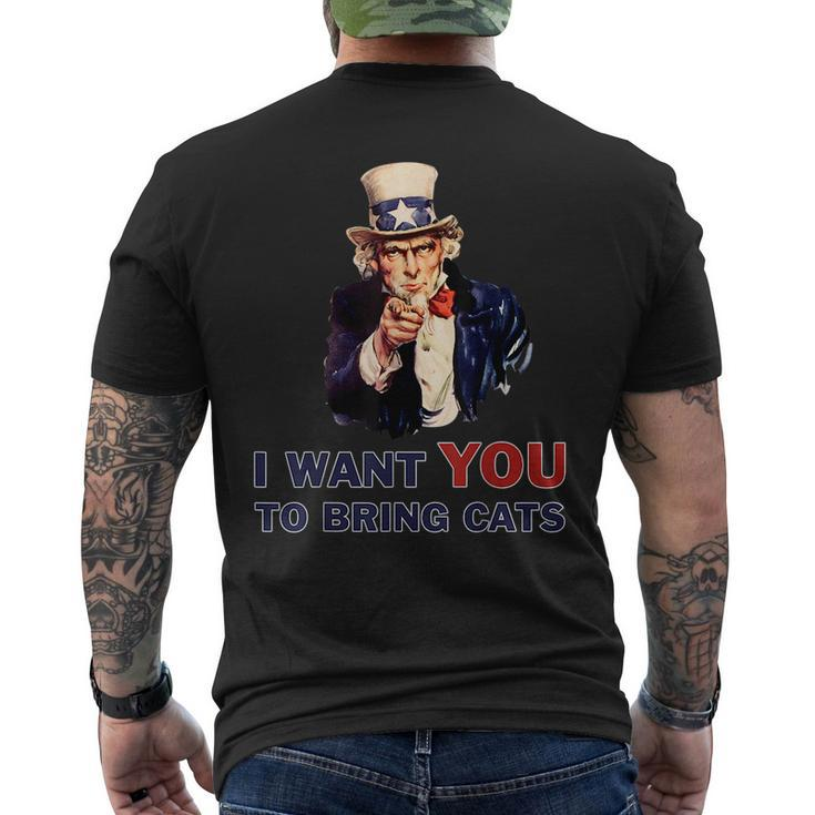 Uncle Sam I Want You - Cats 4Th Of July  Funny Gifts For Uncle Mens Back Print T-shirt