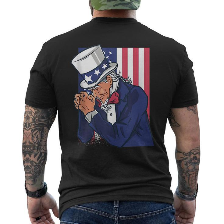 Uncle Sam Praying Us American Patriotic Culture 4Th July Mens Back Print T-shirt