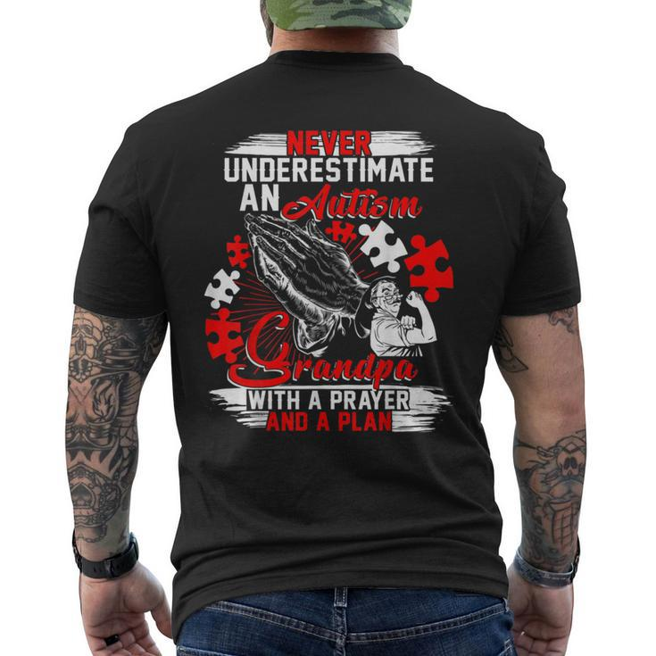 Never Underestimate An Autism Grandpa T Men's T-shirt Back Print