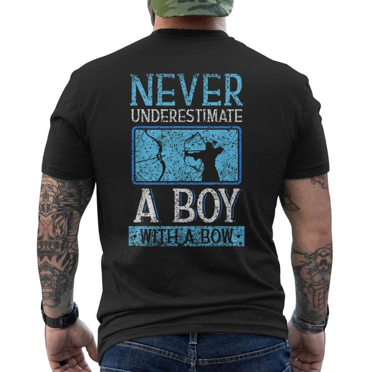 Never Underestimate A Boy With A Bow Arrow Archery Archer Men's T-shirt Back Print