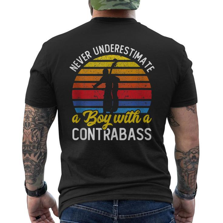 Never Underestimate A Boy With A Contrabass Double Bass Men's T-shirt Back Print