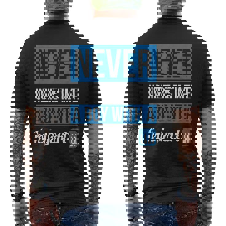 Never Underestimate A Boy With A Keyboard T Boys Men's T-shirt Back Print