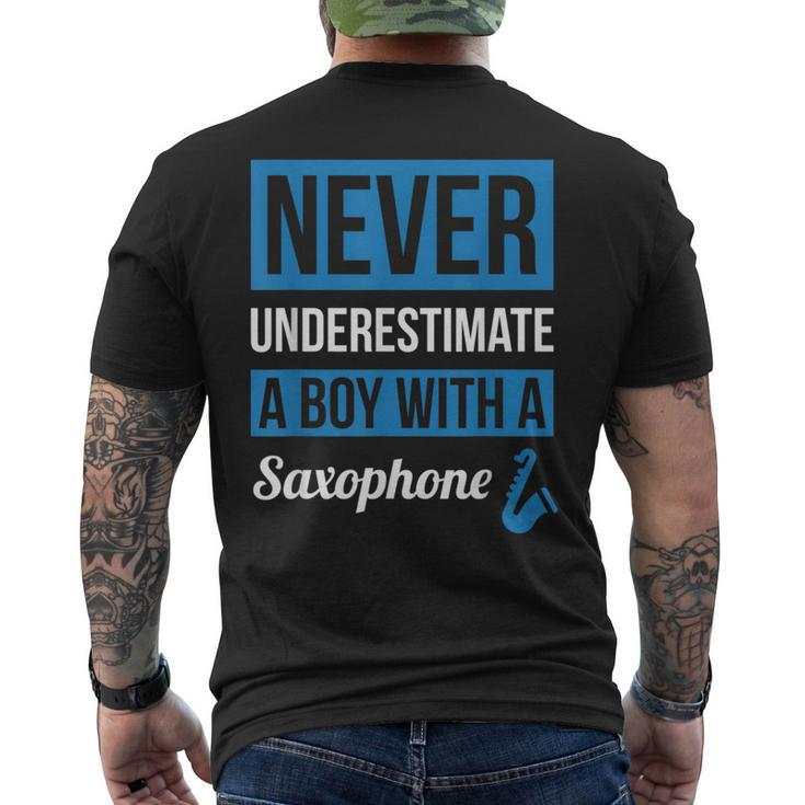 Never Underestimate A Boy With A Saxophone Men's T-shirt Back Print