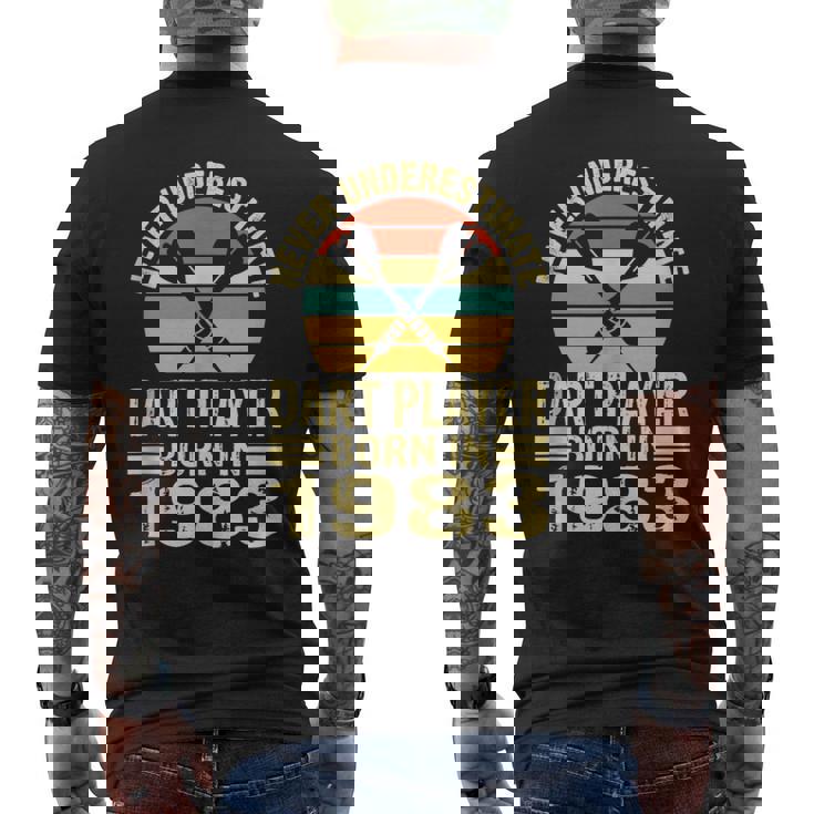 Never Underestimate Dart Player Born In 1983 Dart Darts Men's T-shirt Back Print