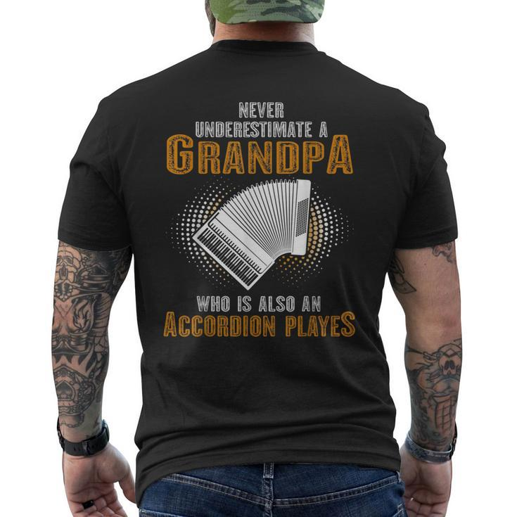 Never Underestimate Grandpa Who Is Also A Accordion Player Men's T-shirt Back Print