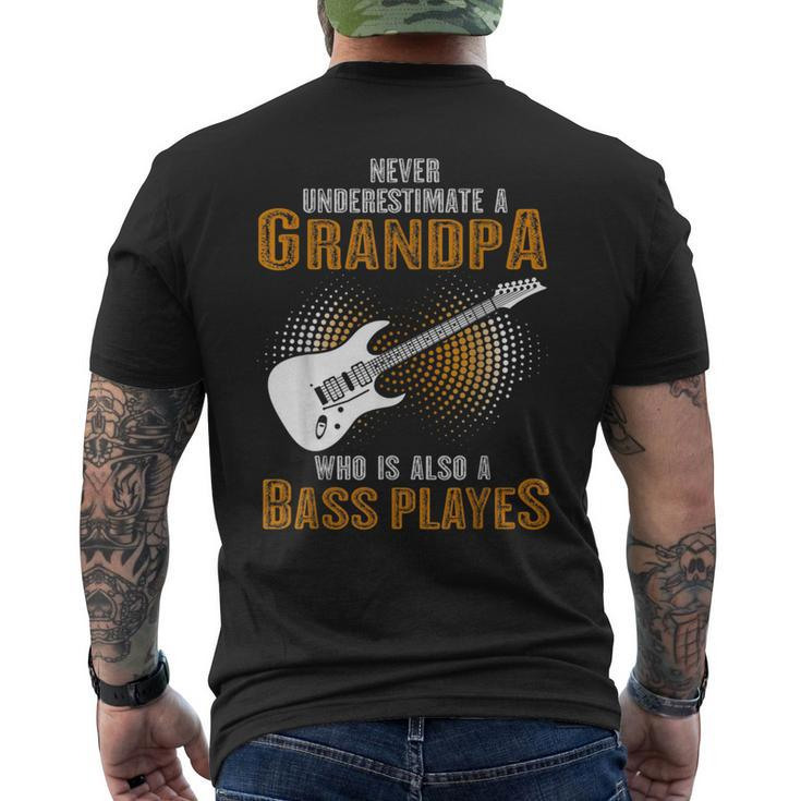 Never Underestimate Grandpa Who Is Also A Bass Player Men's T-shirt Back Print