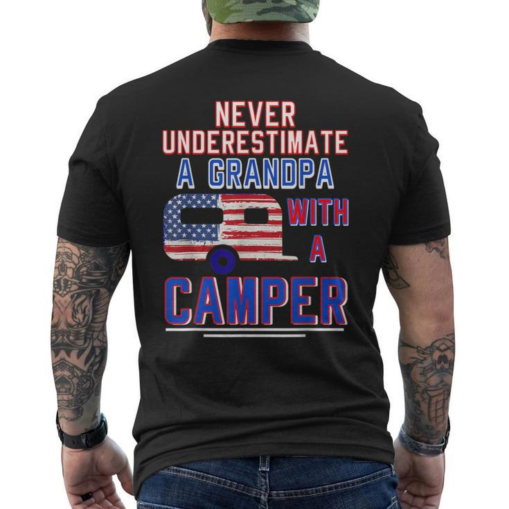 Never Underestimate A Grandpa With A Camper Camping Rv Men's T-shirt Back Print