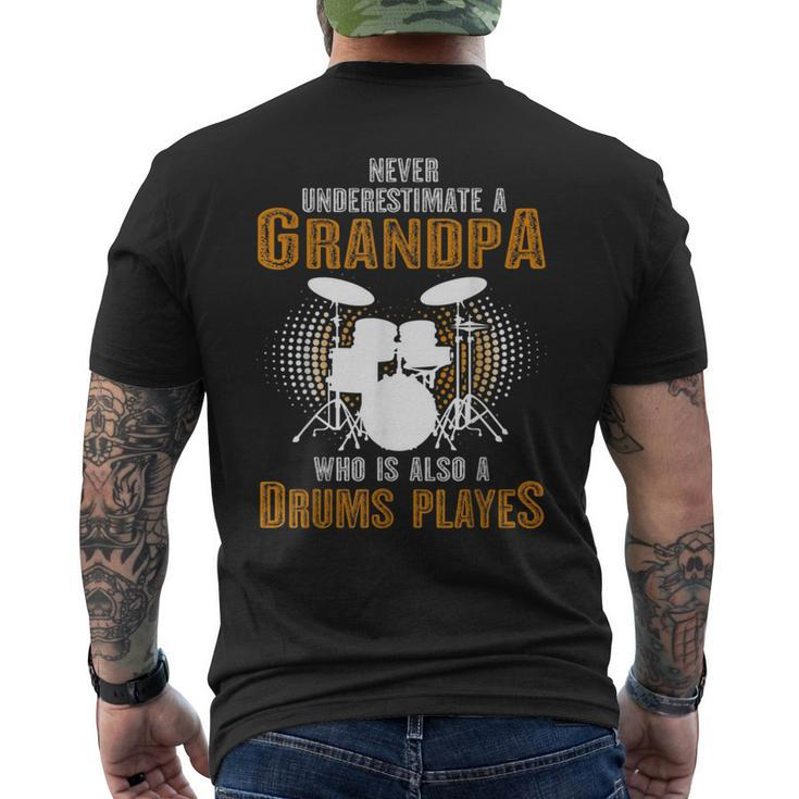 Never Underestimate Grandpa Who Is Also A Drums Player Men's T-shirt Back Print