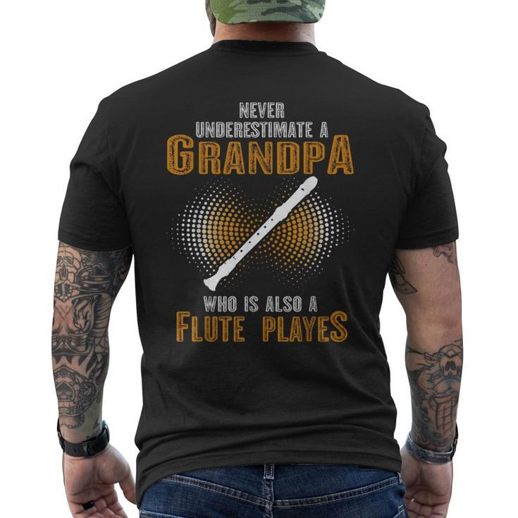 Never Underestimate Grandpa Who Is Also A Flute Player Men's T-shirt Back Print