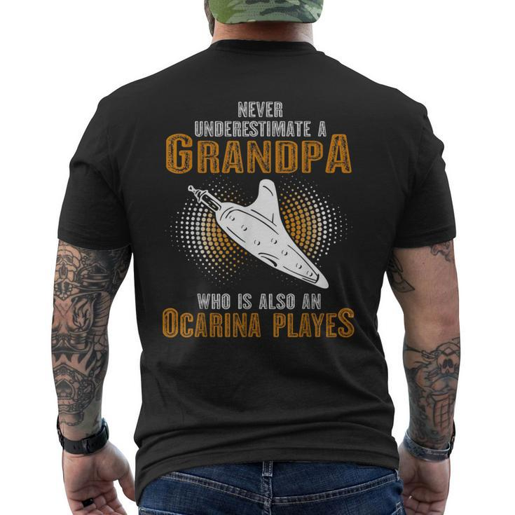 Never Underestimate Grandpa Who Is Also A Ocarina Player Men's T-shirt Back Print