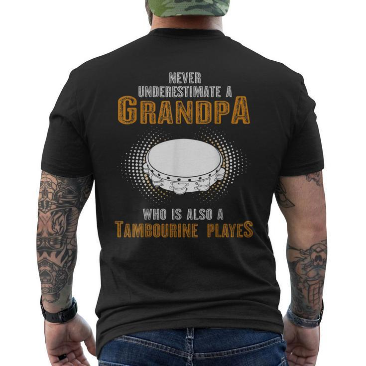 Never Underestimate Grandpa Who Is Also A Tambourine Player Men's T-shirt Back Print