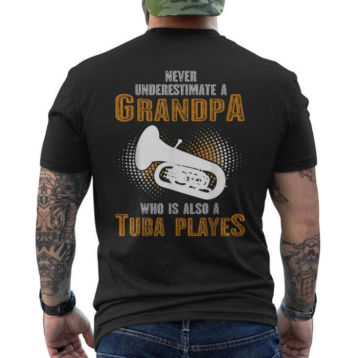 Never Underestimate Grandpa Who Is Also A Tuba Player Men's T-shirt Back Print