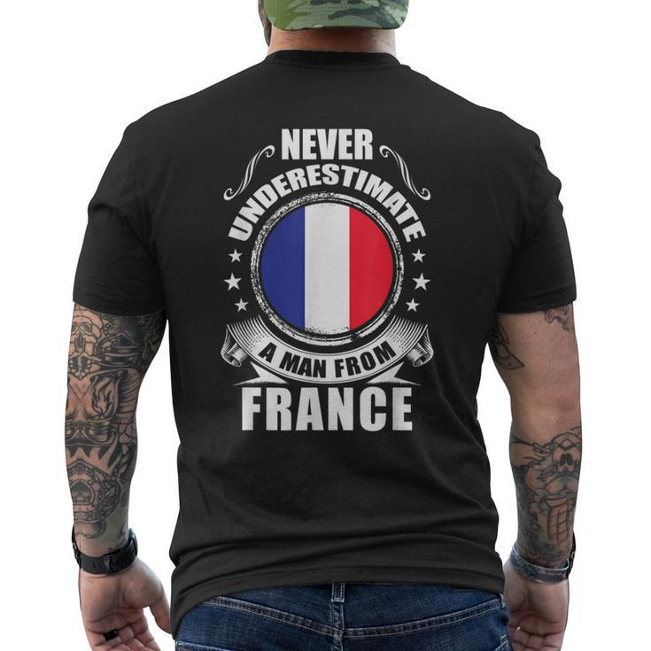 Never Underestimate A Man From France French Flag Men's T-shirt Back Print